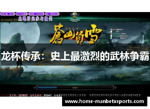 龙杯传承：史上最激烈的武林争霸